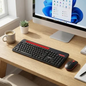 ست موس و کیبورد بی‌سیم هترون Hatron مدل HKCW135 1